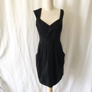 Nanette Lepore black gathered shoulder dress 2